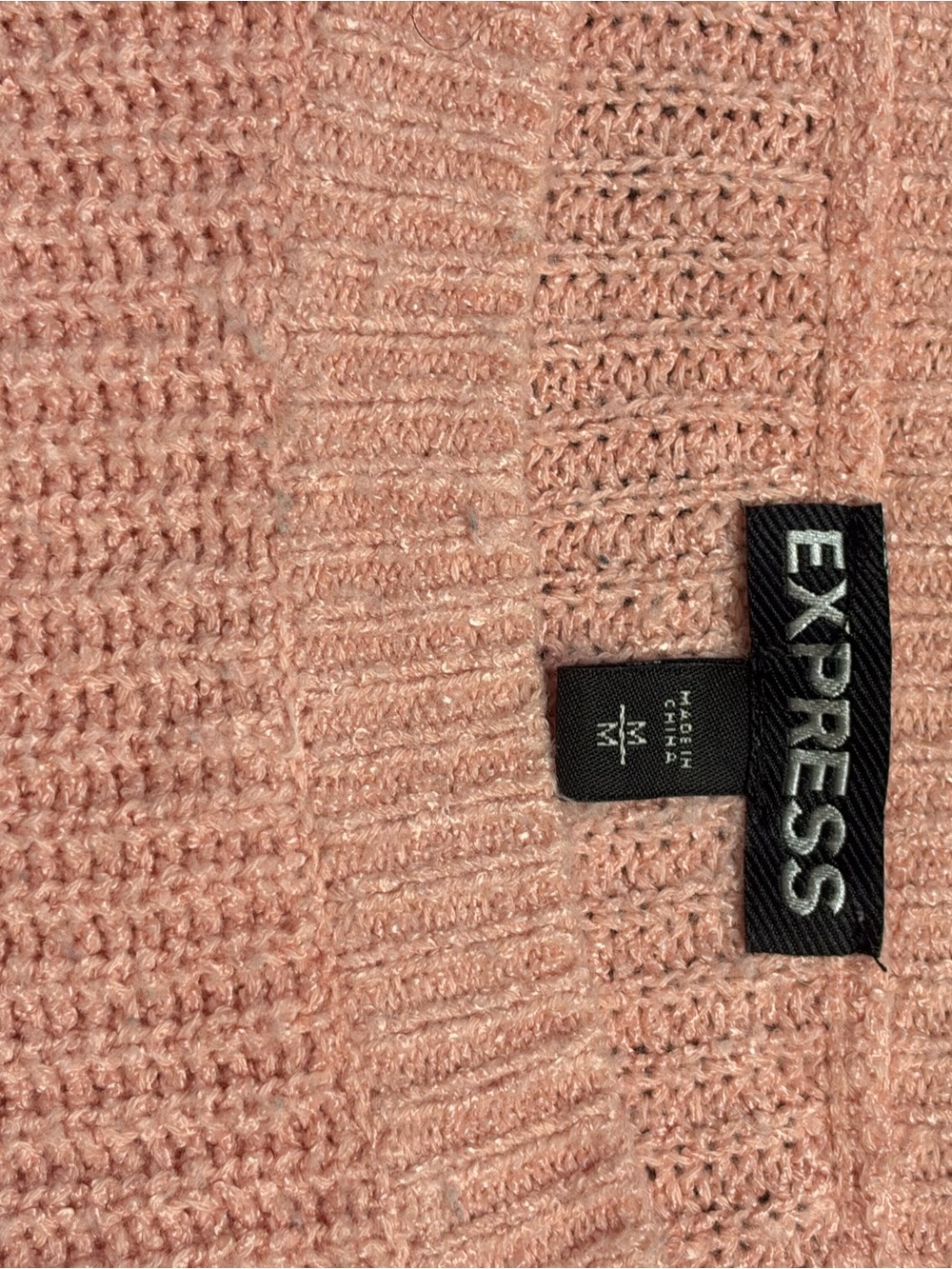 Express Dusty Rose Crewneck Knit Sweater with tie open swing sleeves